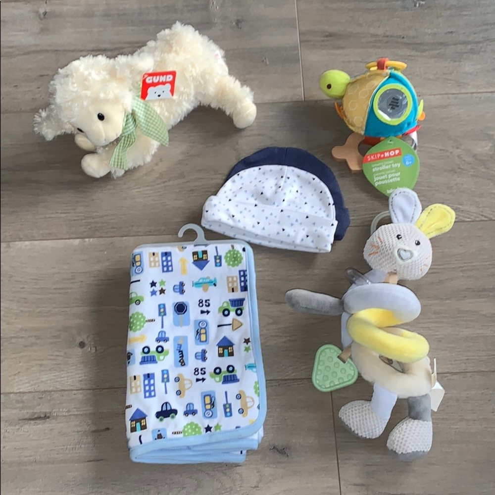 Baby Boy Toy/Blanket/Hat Lot